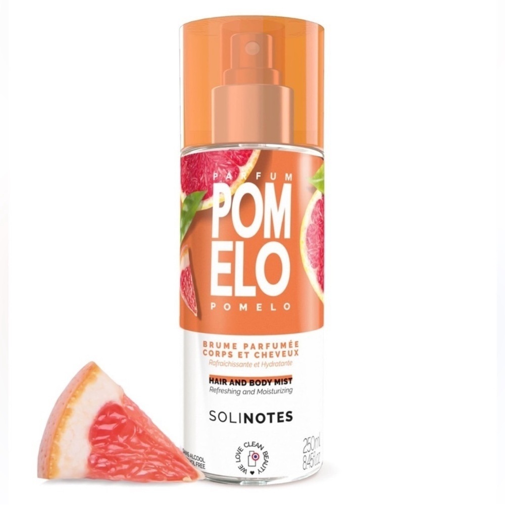 Solinotes Pomelo Body & Hair Mist Zesty Grapefruit Citrus Fragrance 250ml NEW